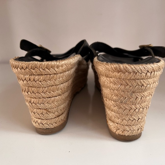 Delman Black Strappy Wedge Sandals Size 8M - Picture 3 of 7